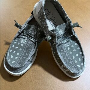 Hey Dude Charcoal Paisley Slip-Ons